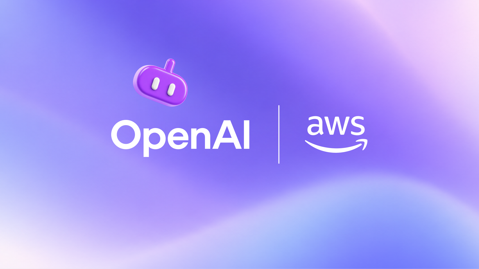 The OpenAI and AWS logos side by side on a purple gradient.